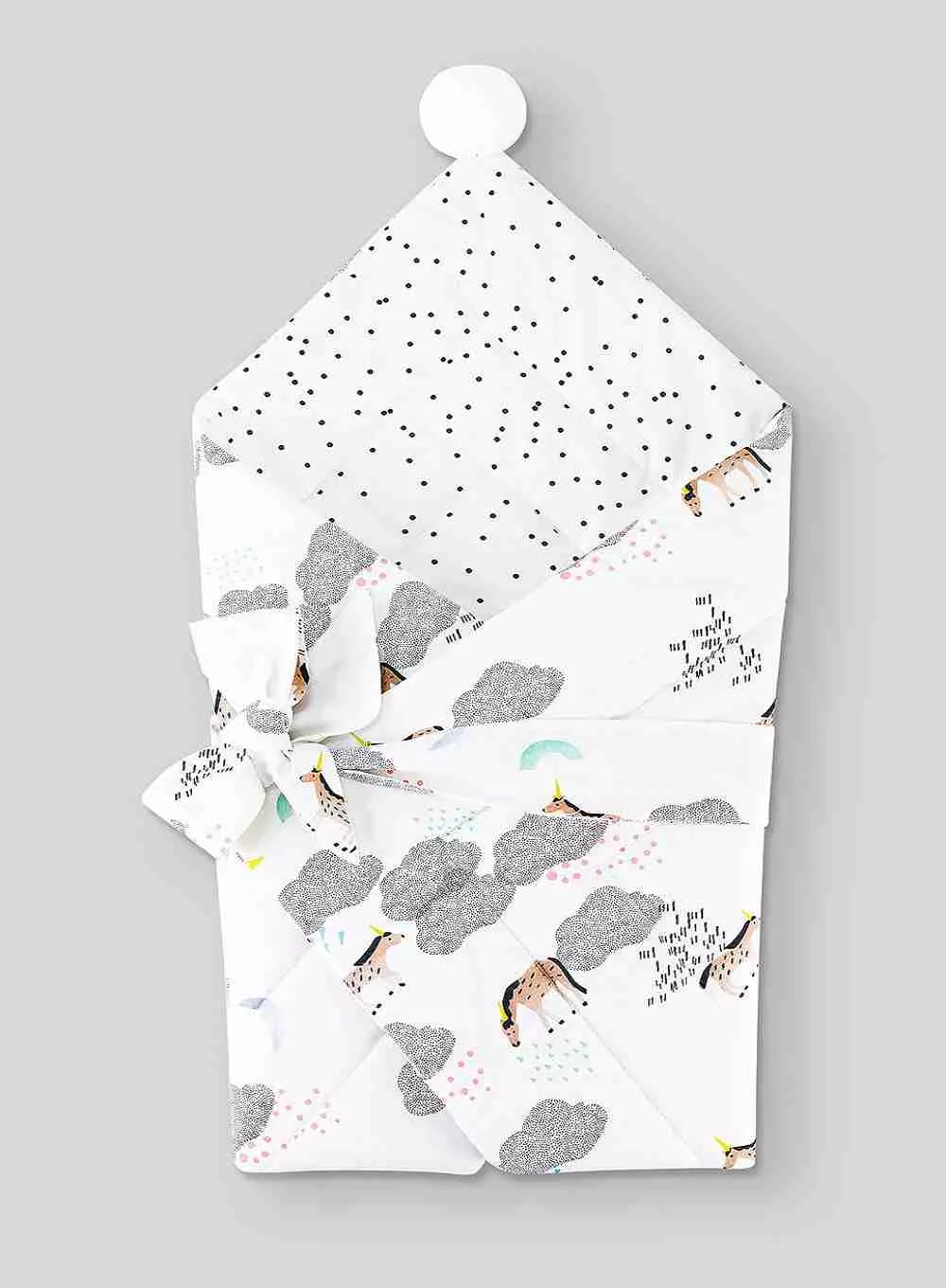 Couverture d'emmaillotage - motifs licornes