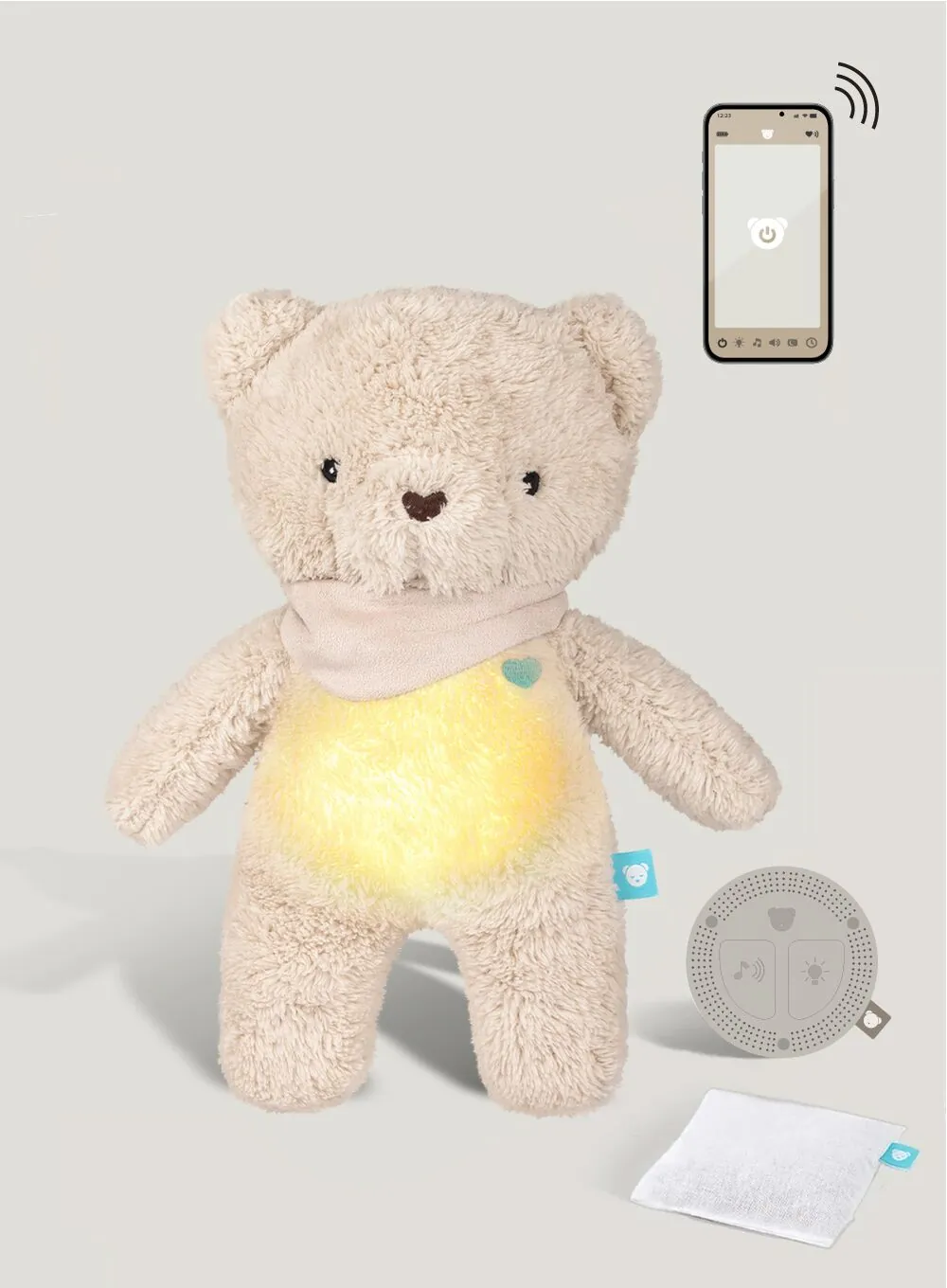 myHummy 7en1 App avec coussin chauffant - Ourson beige
