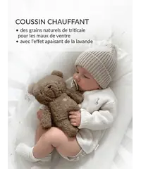 myHummy 7en1 App avec coussin chauffant - Ourson marron