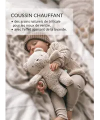 myHummy 7en1 App avec coussin chauffant - Ourson beige