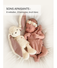myHummy 7en1 App avec coussin chauffant - Lapin écru/rose