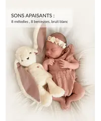 myHummy 7en1 App avec coussin chauffant - Lapin écru/rose