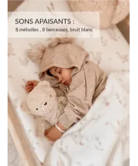 myHummy® 7en1 App avec bouillotte naturelle - Ourson beige
