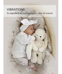 myHummy 7en1 App avec coussin chauffant - Lapin écru/rose