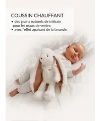 myHummy 7en1 App avec coussin chauffant - Lapin écru/rose
