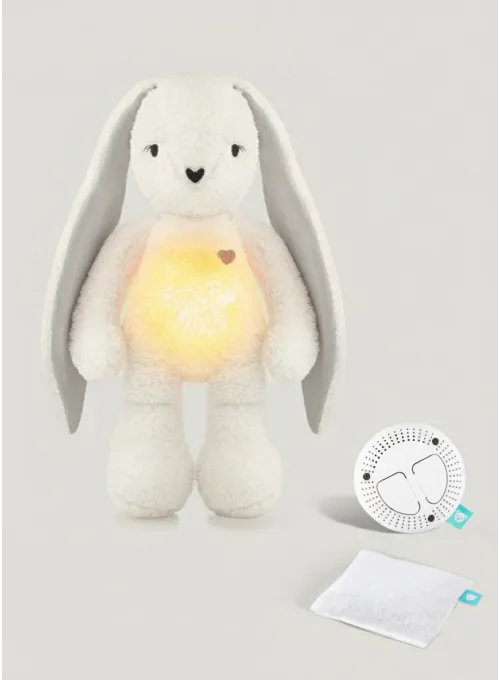 MyHummy® 5en1 avec bouillotte naturelle - Lapin écru/gris