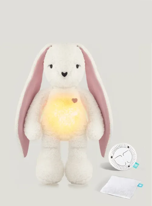 MyHummy® 5en1 avec bouillotte naturelle - Lapin écru/rose